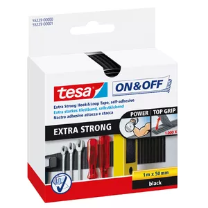 Hook/Loop Fastener TESA 55229-00000-02 Black 50mm x 1000mm
