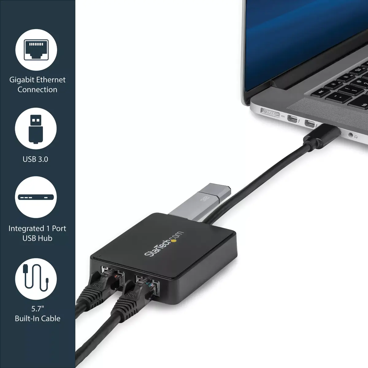 Адаптер Ethernet StarTech.com USB 3.0 Dual Port Gigabit Photo 9