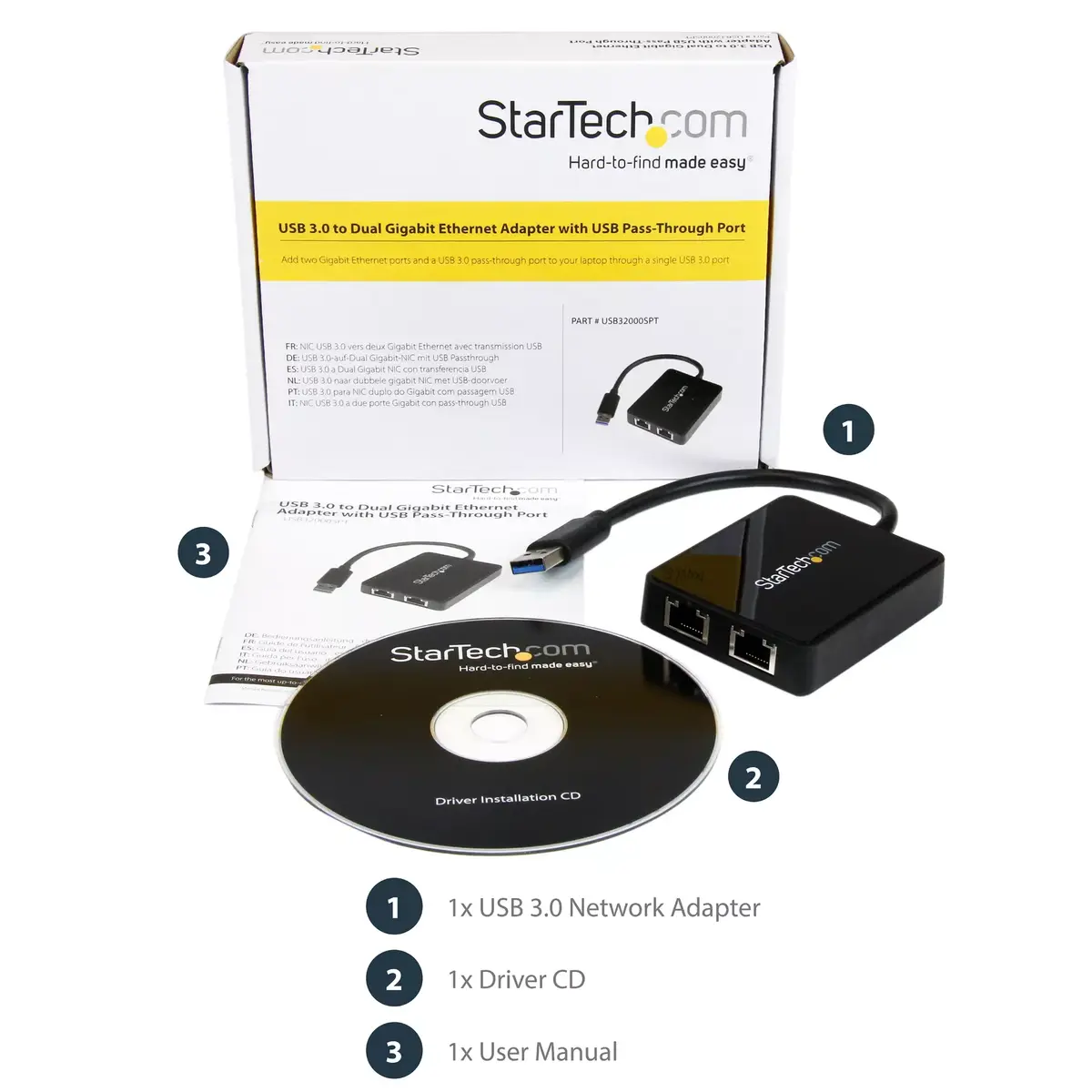 Адаптер Ethernet StarTech.com USB 3.0 Dual Port Gigabit Photo 12