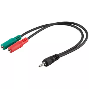 Adapter 4-pin 3.5mm to 2× stereo 3.5mm PREMIUMCORD kjr-33 — audio splitter cable