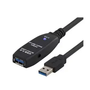 USB cable MicroConnect USB3.0AAF15A — USB A to USB A, 15 m, USB 3.2 Gen 1 (5 Gbps), black, nickel-plated contacts