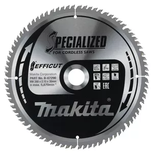 Диск пильный Makita B-67290 260 мм, 80 зубьев, толщина 2.15 мм, посадочное 30 мм