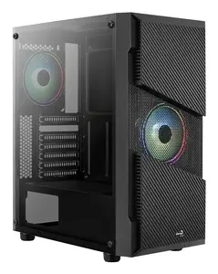 PC Case AEROCOOL Menace Saturn RGB Midi Tower — Black, supports ATX/Micro-ATX/Mini-ITX, 2x3.5" + 3x2.5" bays, USB 3.2 Gen1