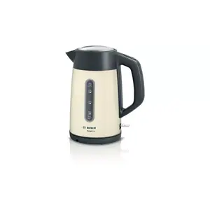 Electric kettle Bosch TWK4P437 1.7 L, 2400 W, stainless steel housing, cordless, beige/black