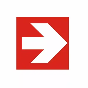 Fire equipment location sign OEM 100-07189, size 10×10 cm, reflective sticker