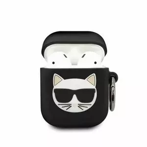 Protective carrying case Karl Lagerfeld KLACA2SILCHBK for headphones — compact hard-shell travel pouch
