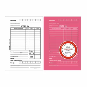 Receipt book Lanateks Kvīts A6/P-2 2x50 — receipt forms, A6 size, 2-ply, 50 sets