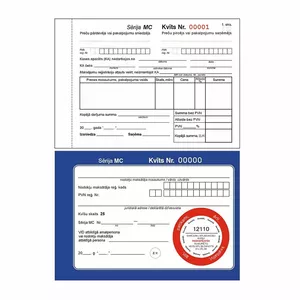 Receipt paper pack Lanateks A6/P-3-N 3-part sets, model 100-01625, 3x25 sheets
