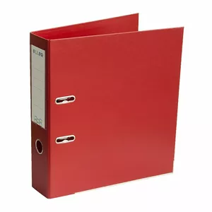Folder for A4 documents Eller model 150-03158 with 75 mm spine, red cover and metal bottom edge