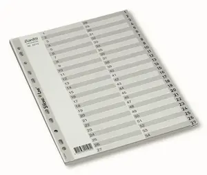 Цифровой индексный разделитель Bantex 100204678 Полипропилен Серый
