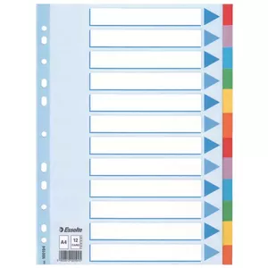 Esselte Multi-coloured Cardboard Dividers atadalītājs 10 pcs