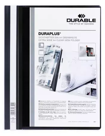 Atskaites vāciņi Durable Duraplus Melns A4