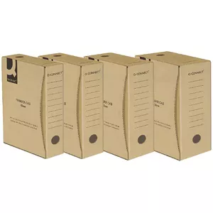 Archive Box Q-CONNECT 340×150×288 mm Brown Cardboard for Document Storage