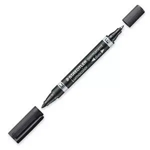 Permanent marker Staedtler Lumocolor Duo Fine/Bullet tip, black, 1 pc