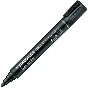 Pastāvīgais marķieris Staedtler Lumocolor, lodītes gals, melns, 1 gab.