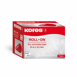 Correction roller KORES Roll on Red 4.2mm x 15m - roller correction tape, red