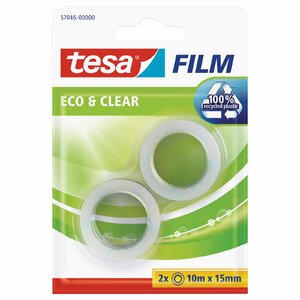 Videi draudzīga pašlīmējošā lente Tesafilm, caurspīdīga, 2 gab. x 10mx15mm