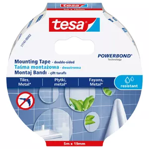 Līmlente Tesa Powerbond Mirror abpusēja mitrumizturīga 5 m x 19 mm