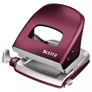Дырокол LEITZ NeXXt 5006 — вместимость 30 листов, металл, красно‑серебристый, 107×100×137 мм