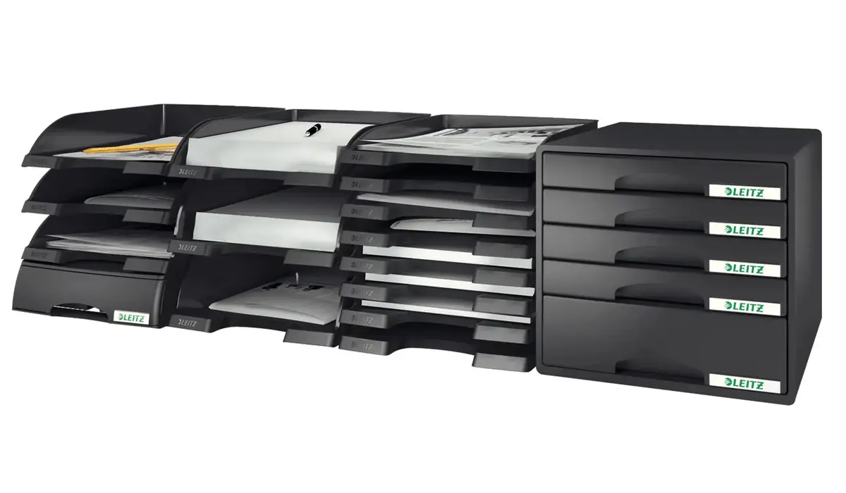 Leitz Plus A4 Letter Tray - Black Plastic Photo 4