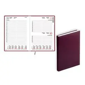 Planner EKO Manager A5 2026, artificial leather burgundy, A5 weekly/daily planner