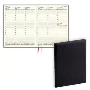 Planner balta eko Advocate A4 2026 weekly planner, artificial leather, black