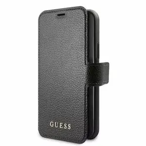 GUESS Iridescent Book Case for iPhone 12 and iPhone 12 Pro, Black