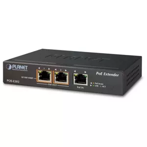 PLANET POE-E202 network extender Network transmitter & receiver Black 10, 100, 1000 Mbit/s