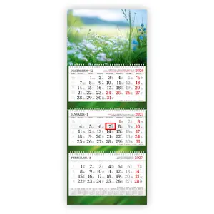Настенный календарь mobile serviss Wall Calendar Standard Plus 2027 — Flowers, металлическая спираль