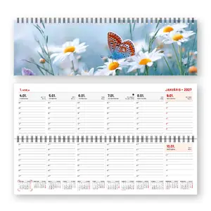 Table calendar Mobile Serviss 2026 Flowers — hard cover, annual desk calendar