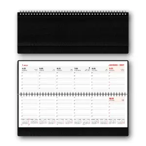 Table calendar mobile serviss Long PVH 2026 Black — desktop planner 2026, long format