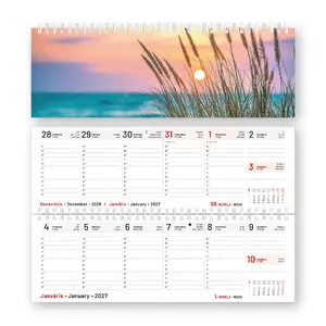 Desk calendar mobile serviss Optima 2026 Two Weeks Spiral — desktop planner with two-week view