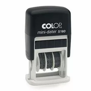 Date stamp COLOP S160 Mini-Dater numeric — compact handheld dater, adjustable date bands, without ink pad