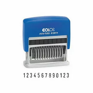 Штамп COLOP S120/13 Mini-Folio 03 с чёрными чернилами, компактный самонаборный офисный штамп