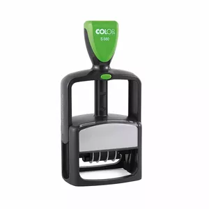 Самонаборная печать COLOP S660 Green Line D03 DD.MMM.YYYY с синей штемпельной подушкой