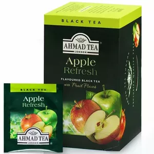 Tea Ahmad Black Tea Apple Refreshment 20 x 2g Bags — black tea with apple pieces, 20 teabags, 2 g each
