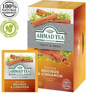 Tēja AHMAD Alu ROOIBOS & CINNAMON, 20 maisiņi x1.5 g paciņā