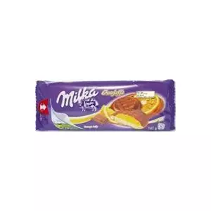 Cookie pack Milka Jaffa Orange 147 g – chocolate-covered sandwich biscuit with orange filling