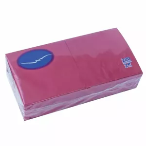 Disposable folded paper table napkins Lenek 24/2 — 200 pcs, burgundy