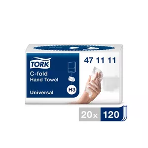 Полотенца для рук TORK Universal C-fold, 2-слойные, 120 салфеток, 27,5 x 24 см, неотбеленные