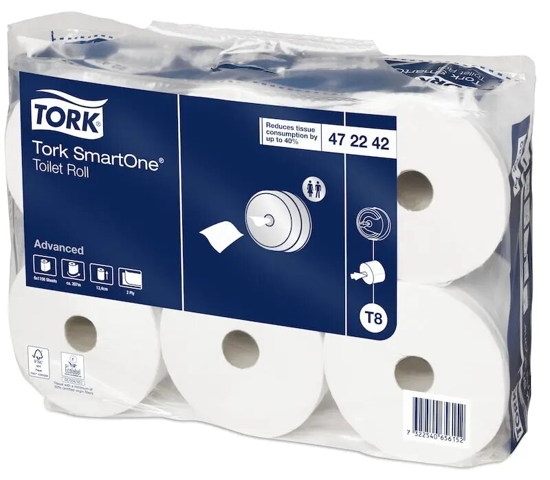 Tualetes papīrs Tork SmartOne 472242 2-slāņu