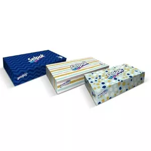 Facial Cosmetic Wipes SELPAK Standard 3-ply 50 wipes — white, gentle cleansing