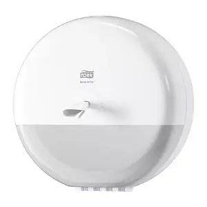 Диспенсер для рулонной туалетной бумаги Tork 680000 — белый пластик, 269×156×269 мм