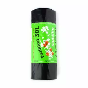 Plasta Garbage Bags 30L, 20 Pieces, 25 Microns, Black, LDPE
