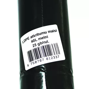 Trash Bags Multipack 40 L 25 pcs roll LDPE 30 µm Black