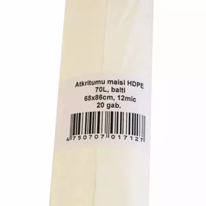 Trash Bags Multipack 70L (68×86 cm) 20 pcs HDPE 12 micron White