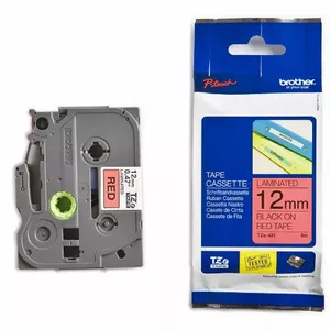 Etiķešu lente Brother TZe-431 12 mm x 8 m, melns uz sarkana