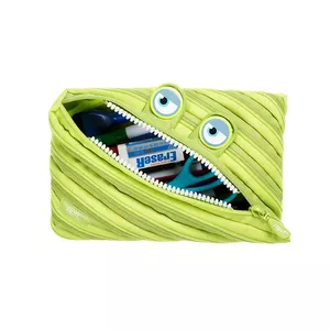 Пенал ZIPIT Wildlings Jumbo ZTMJ-WD-ALI — зелёный, большой застёгивающийся на молнию пенал для канцтоваров