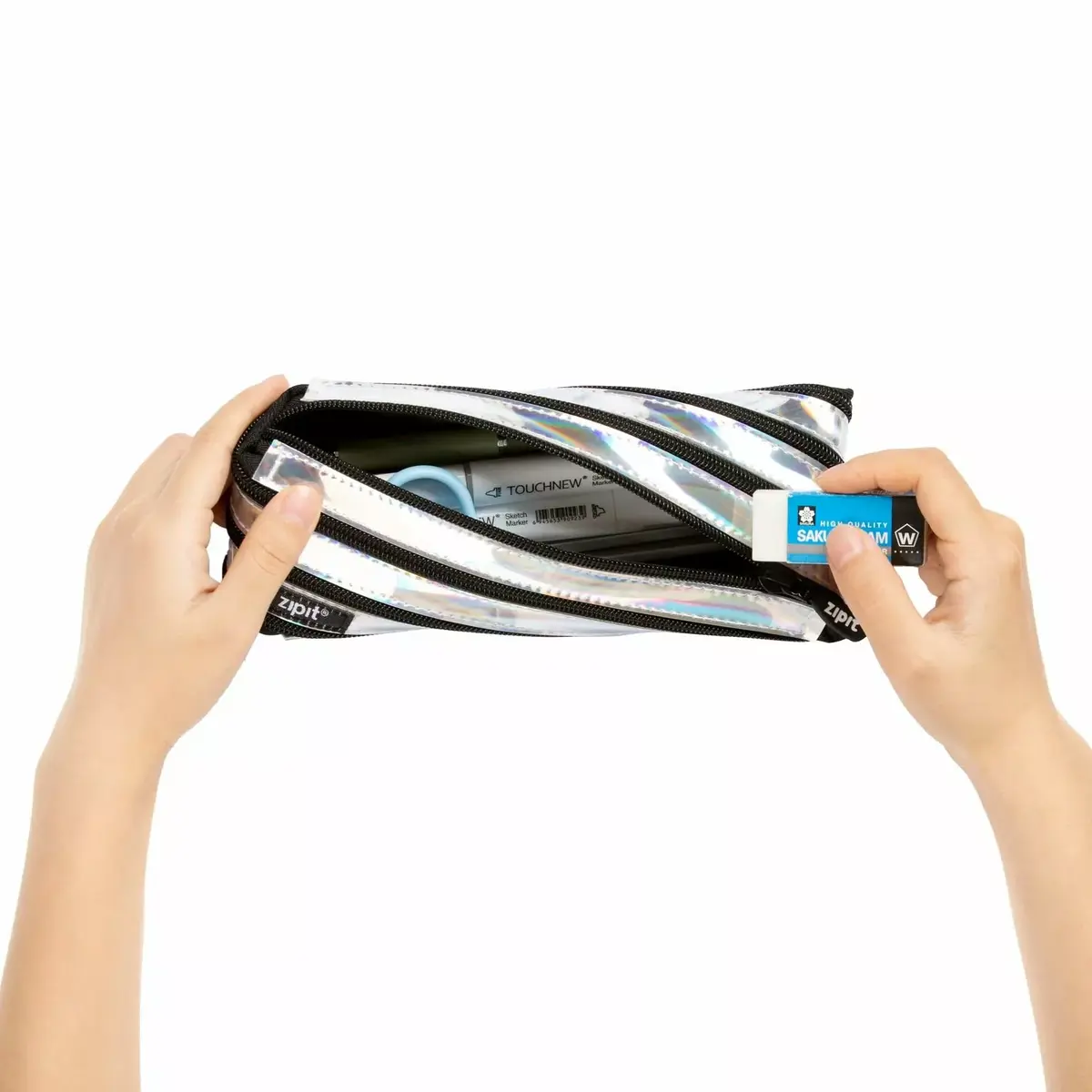 ZIPIT Metallic Pouch 550-05070 zīmuļu maciņš Photo 3