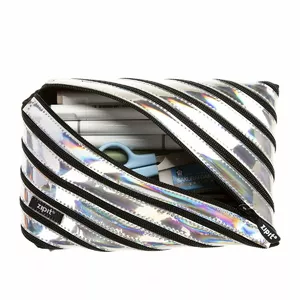 Косметичка ZIPIT Metallic Jumbo 550-05074 — ZIPIT серебристая большая на молнии